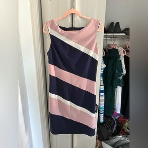Connected Apparel navy and blush dress, size 10